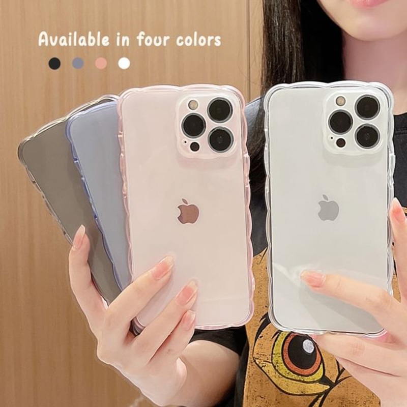 Wavy Case Transparent Phone|Transparent|Transparent Black|Transparent Blue|Transparent Pink|iPhone 11|iPhone 11 Pro|iPhone 11 Pro Max|iPhone 12|iPhone 12 Mini|iPhone 12 Pro|iPhone 12 Pro Max|iPhone 13|iPhone 13 Mini|iPhone 13 Pro|iPhone 13 Pro Max|iPhone