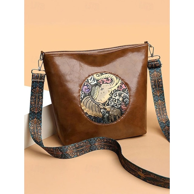 Bag  Vintage Embossed Boho Elephant Shoulder Women’s