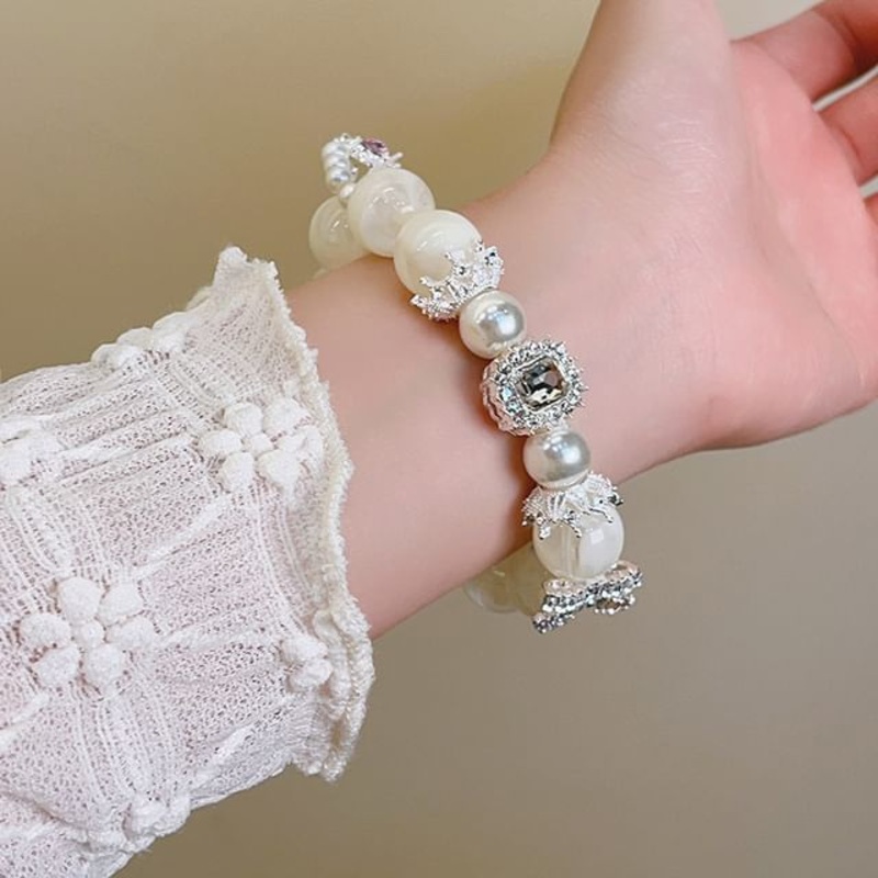 Bracelet Rhinestone Faux Pearl Beaded