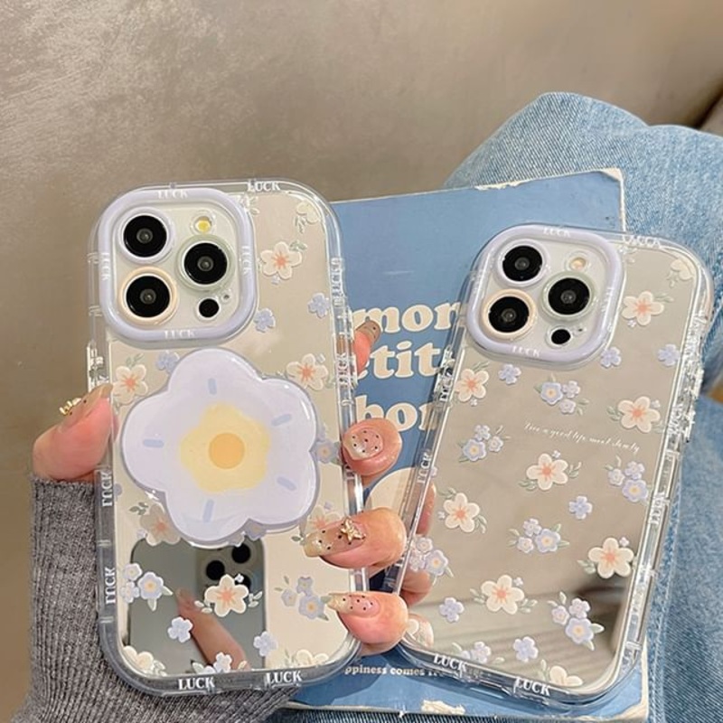 Case Phone Floral Mirrored|Purple|With Stand – Purple|iPhone 12|iPhone 12 Pro|iPhone 12 Pro Max|iPhone 13|iPhone 13 Pro|iPhone 13 Pro Max|iPhone 14|iPhone 14 Pro|iPhone 14 Pro Max|iPhone 15|iPhone 15 Pro|iPhone 15 Pro Max