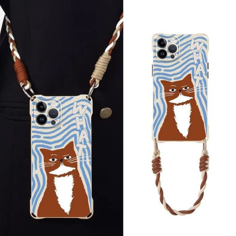 / Lanyard Set Case Cat Phone|1 Pc – Case – Blue & Brown|Set of 2 – Case & Lanyard – Blue & Brown|iPhone 14|iPhone 14 Plus|iPhone 14 Pro|iPhone 14 Pro Max|iPhone 15|iPhone 15 Plus|iPhone 15 Pro|iPhone 15 Pro Max|iPhone 16|iPhone 16 Plus|iPhone 16 Pro|iPhon