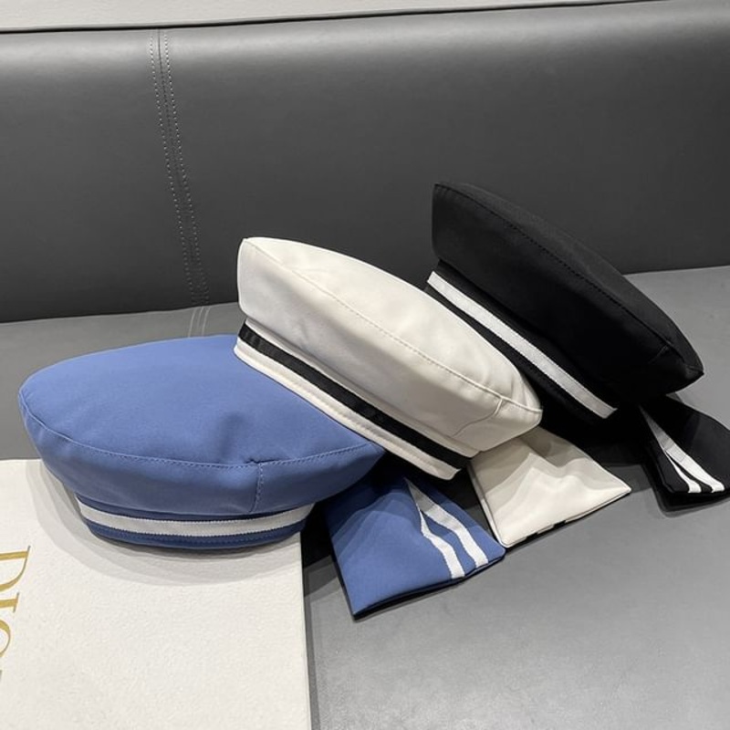 Bow Accent Hat Sailor|Black|Blue|White|M