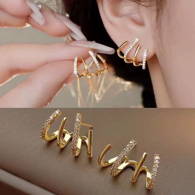 Drop Hook Earring Huggie Cuff Stud / Ear