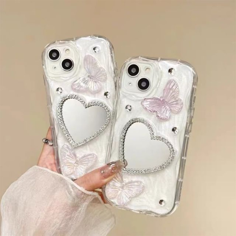 Butterfly Phone Heart Mirrored Case