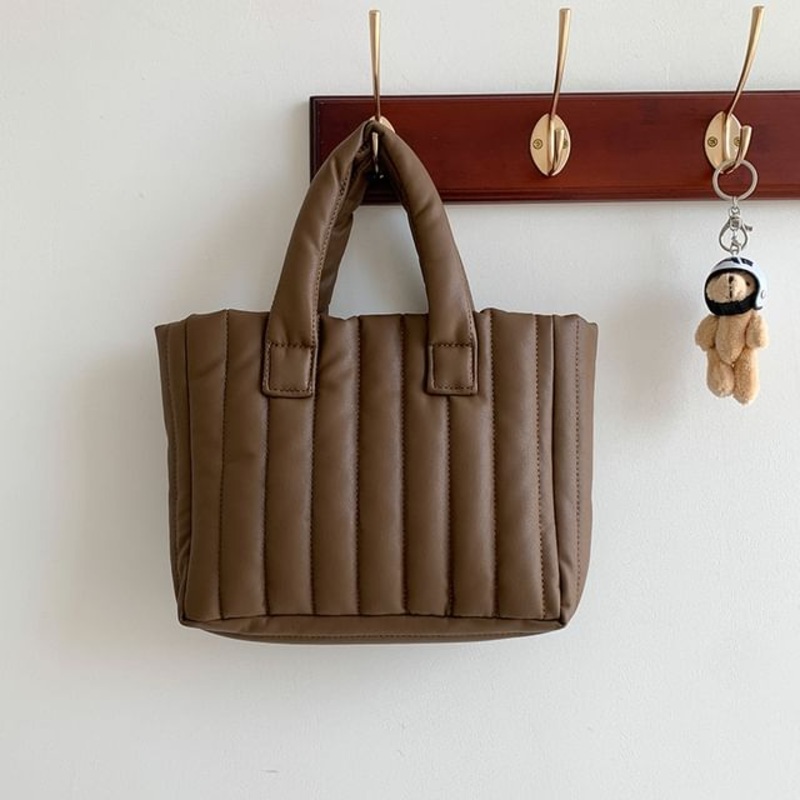Tote Quilted Bag Plain|Black|Brown|Coffee|White|One SIze