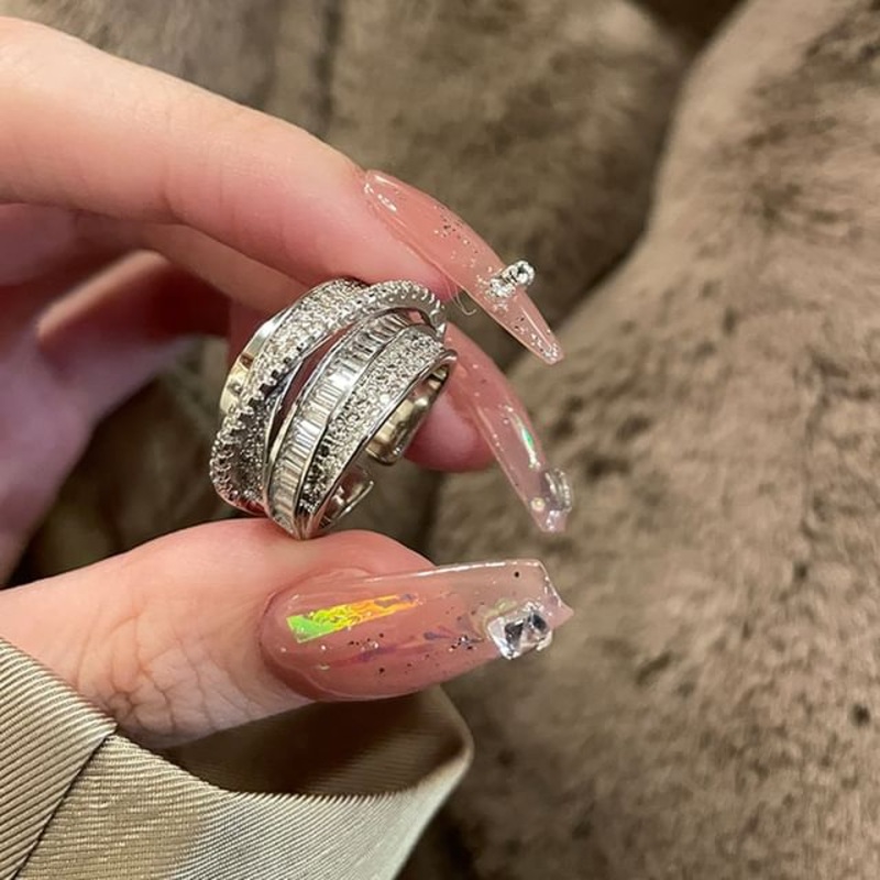 Ring Rhinestone Open (Various Alloy Designs)