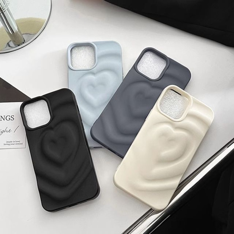 Case Heart Matte Phone|Black|Gray|Light Blue|White|IPHONE 11|IPHONE 12|IPHONE 12 PRO|IPHONE 12 PRO MAX|IPHONE 13 / 14|IPHONE 13 PRO|IPHONE 13 PRO MAX|IPHONE 14 PRO|IPHONE 14 PRO MAX