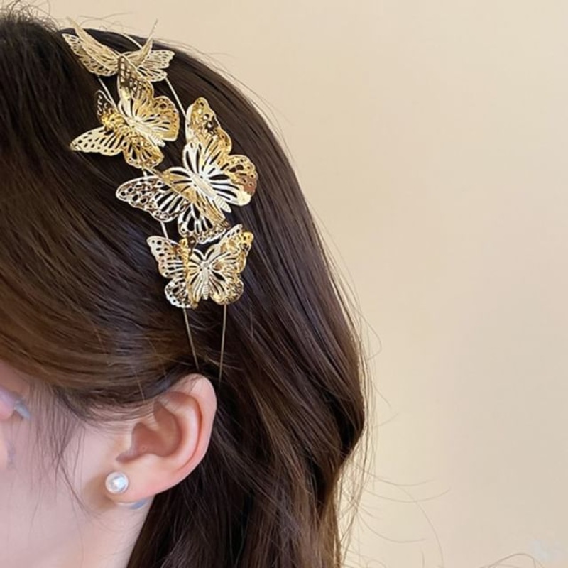 Headband Butterfly Alloy|Hairband – Gold|One Size