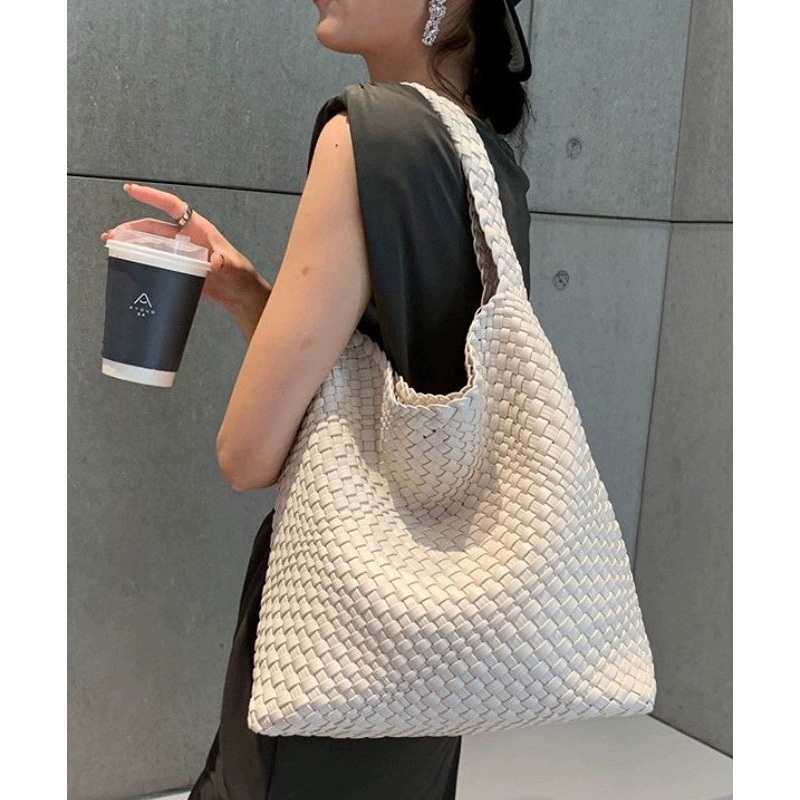Women Leather Capacity Large Faux Bag Shoulder White