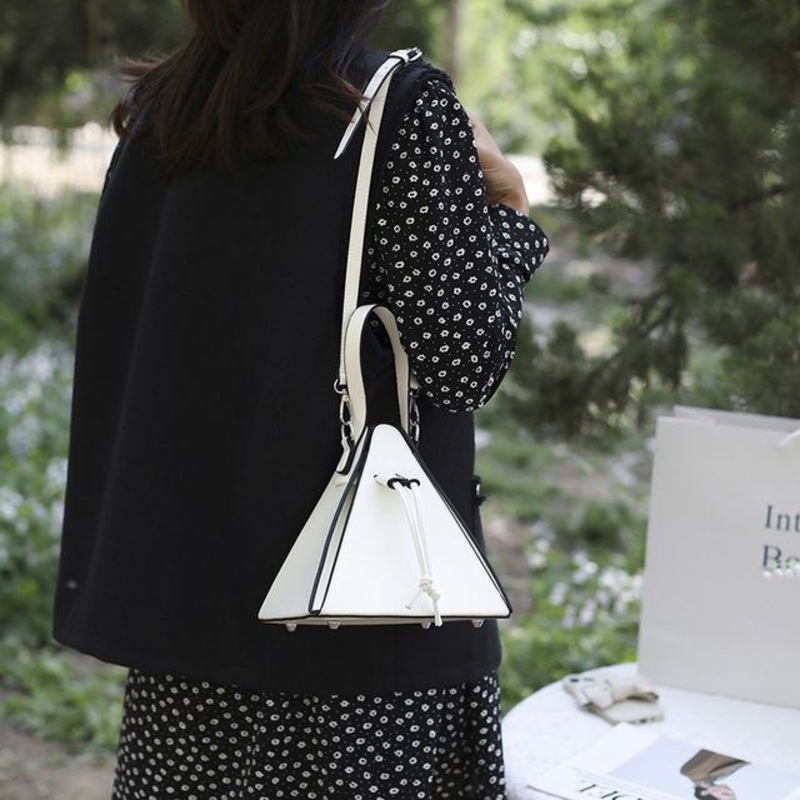 Bag Triangle Crossbody|Black|Dark Blue|Green|Khaki|Light Blue|Rose Pink|Tangerine|White|One Size