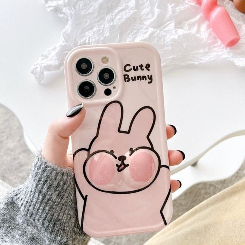 Case Phone Rabbit Print|Pink|iPhone 11|iPhone 11Pro Max|iPhone 12|iPhone 12Pro|iPhone 12Pro Max|iPhone 13|iPhone 13Pro|iPhone 13Pro Max|iPhone 14|iPhone 14Plus|iPhone 14Pro|iPhone 14Pro Max