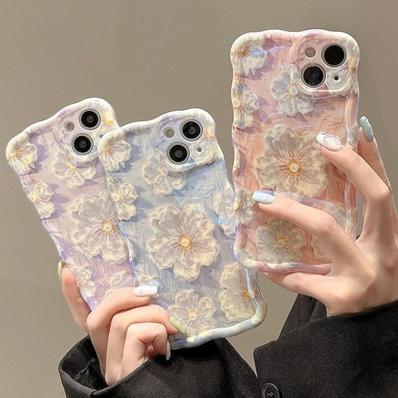 Phone Print Case Flower|Blue|Pink|Purple|iPhone 11|iPhone 12|iPhone 12Pro|iPhone 12Pro Max|iPhone 13|iPhone 13Pro|iPhone 13Pro Max|iPhone 14|iPhone 14Pro|iPhone 14Pro Max