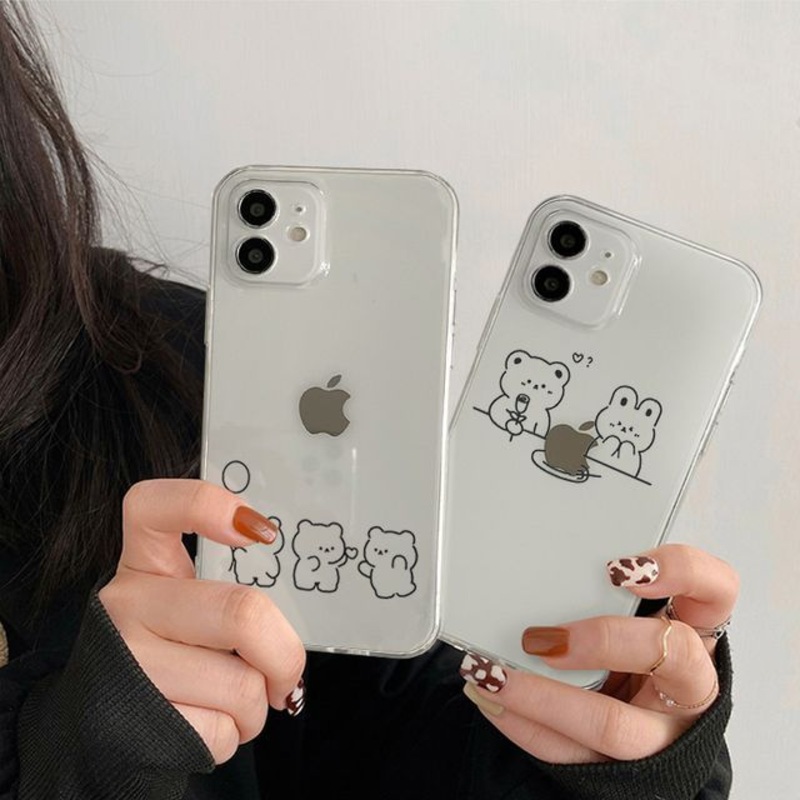 Animal Transparent Case Phone|Rabbit & Bear Transparent Phone Case – Black|Three Bear Balloon Transparent Phone Case – Black|iPhone 11|iPhone 11 Pro|iPhone 11 Pro Max|iPhone 12|iPhone 12 Mini|iPhone 12 Pro|iPhone 12 Pro Max|iPhone 7 Plus|iPhone X|iPhone X
