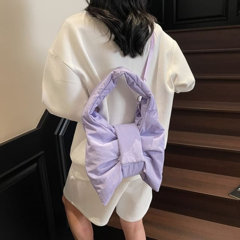 Bag Bow Tote|Black|Gray|Purple|Red|White|Yellow|One Size