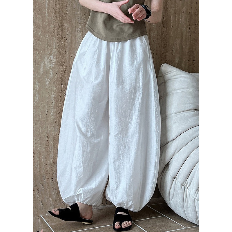 Cotton Chic Oversized Lantern White Summer Pants