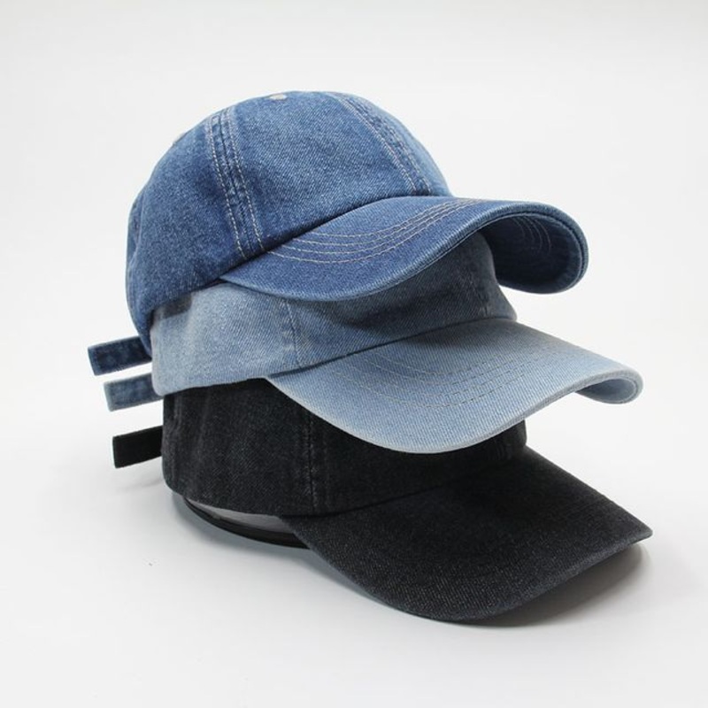 Denim Baseball Cap|Black|Dark Blue|Light Blue|One Size