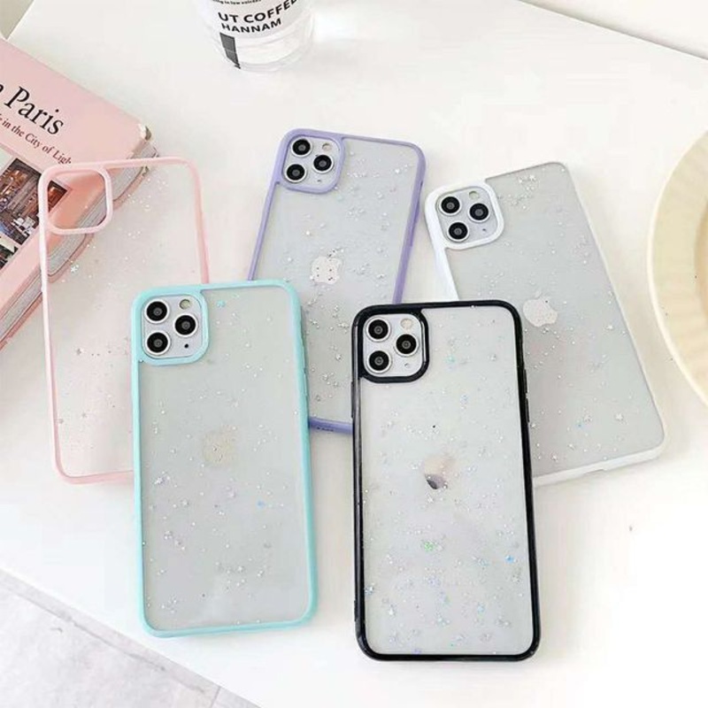 Transparent Case Phone Leaf Gold