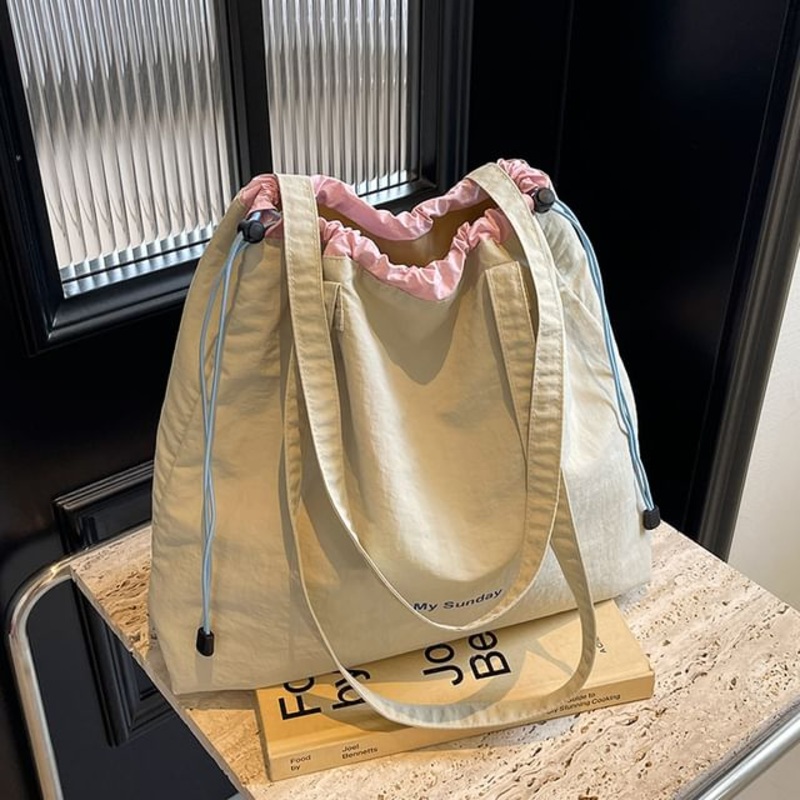 Bag Lettering Canvas Tote|Gray|Off-White|One Size