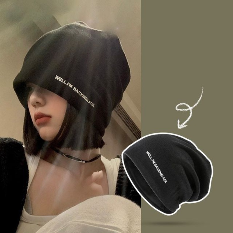 Knit Beanie Lettering|Beige|Black|Dark Brown|Gray|One Size