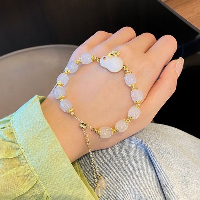 Bead Rabbit Bracelet|01 – White|One Size