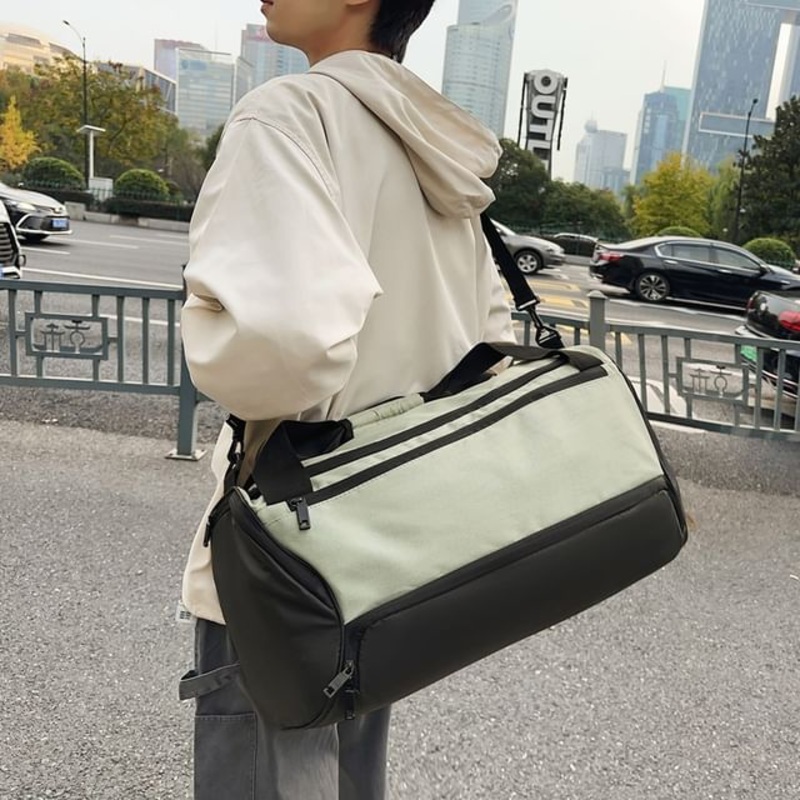 Two-Tone Carryall Bag|Black|Gray|Green|One Size