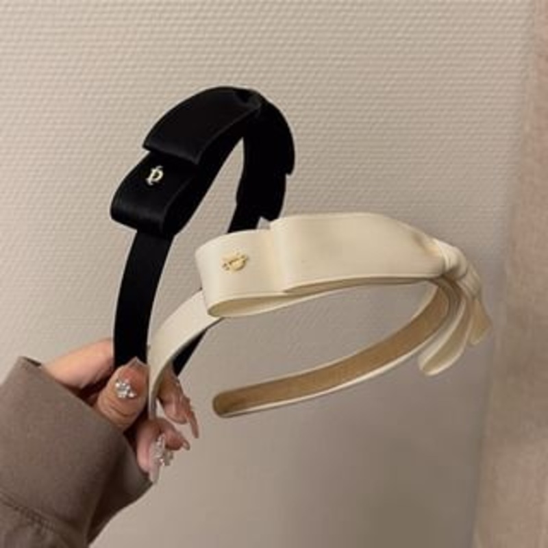 Bow Headband|Beige|Black|One Size