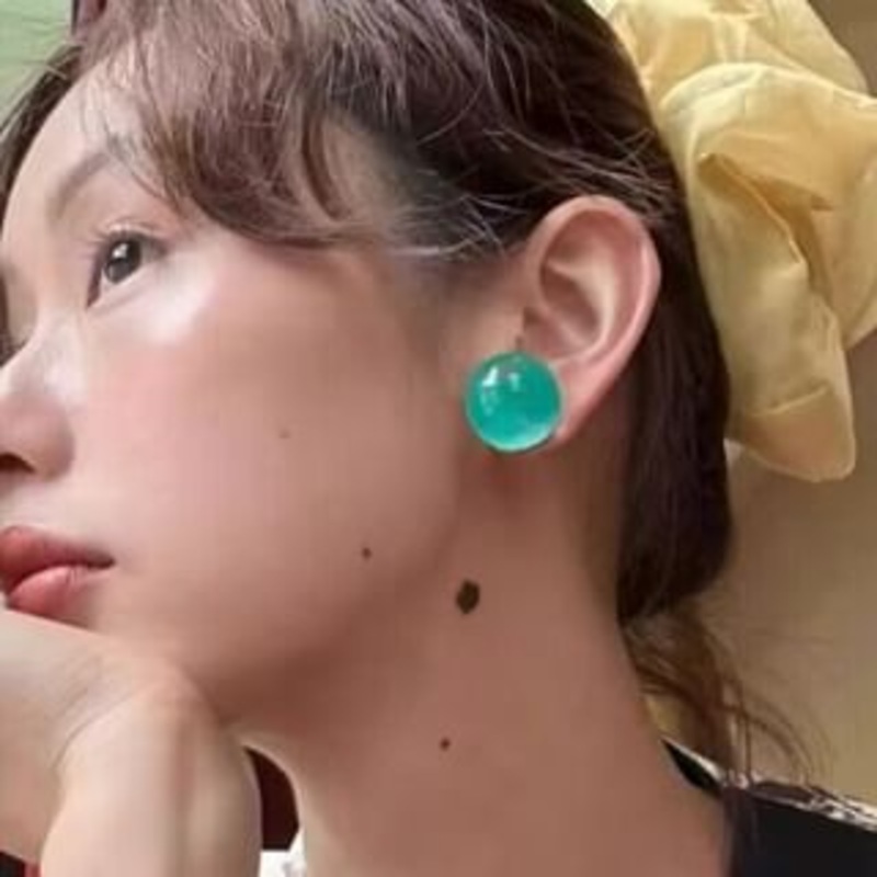 Earring Acrylic Ball Stud|1 Pair – Dark Blue|1 Pair – Light Blue|1 Pair – Pink|One Size