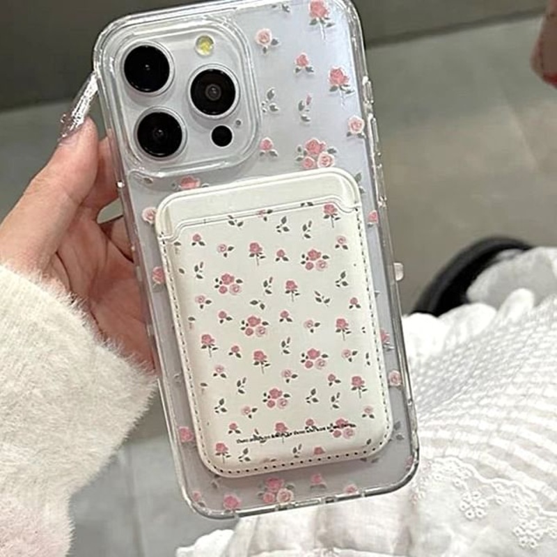 Set Case / with Floral Card (Compatible Magnetic Holder Phone MagSafe)