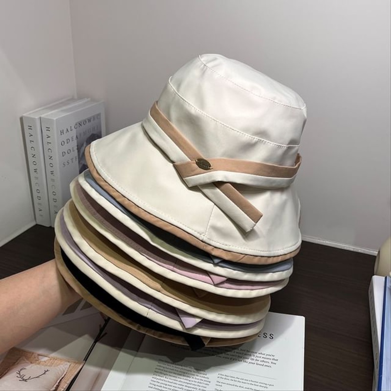 Two Hat Bucket Tone|Beige|Black|Blue|Khaki|Pink|Purple|One Size