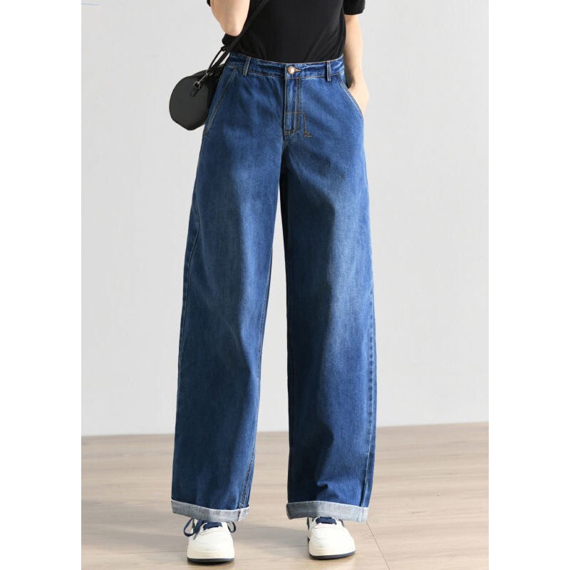 Denim Waist Summer Blue Women High Pants