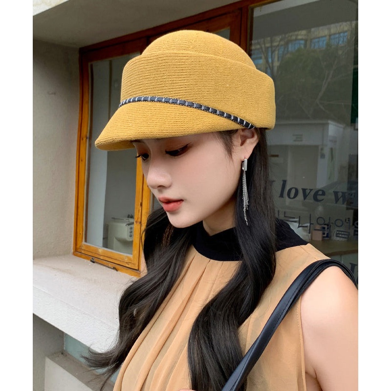 Yellow Breathable Thin Fashion Knit Hat Sun