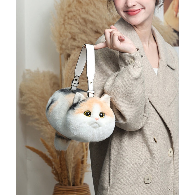Yellow Cat Fuzzy Creative Cute Bag Shoulder Fur