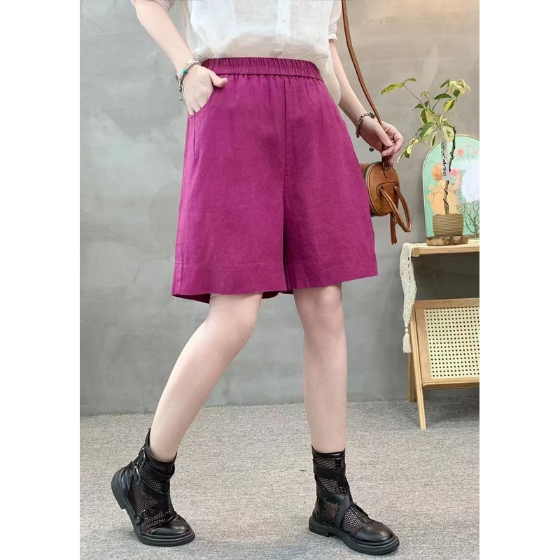 Beautiful Pants Purple Pockets Summer Shorts Oversized Linen