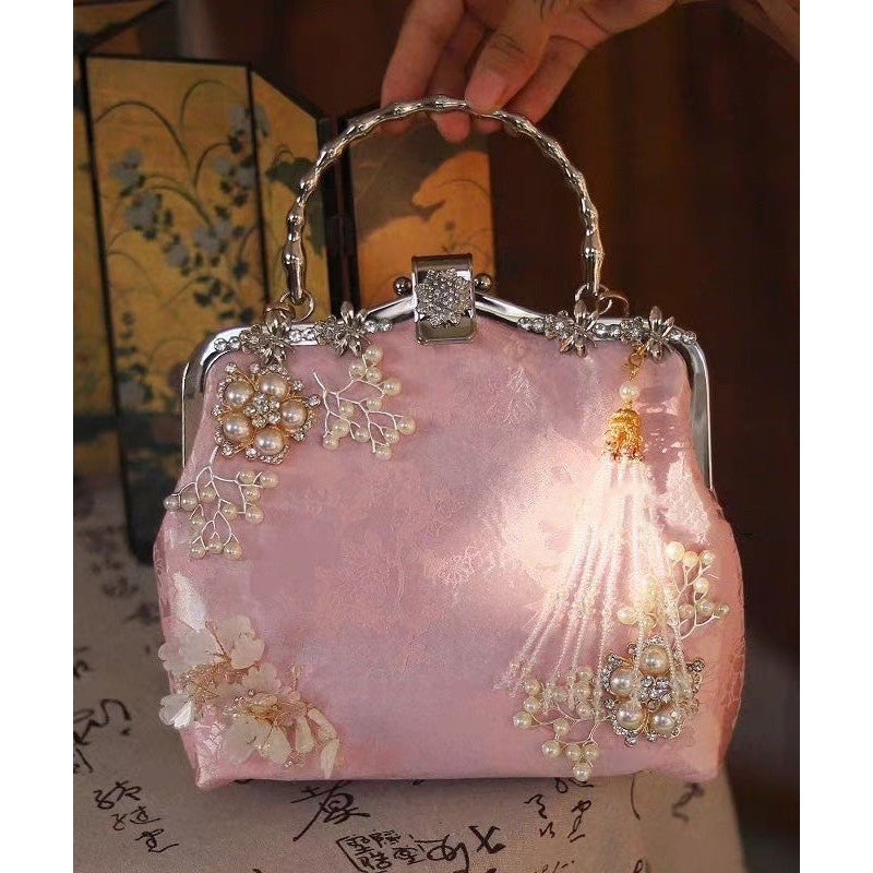 Zircon Bag Tote Bead Style Pink Nail Chinese