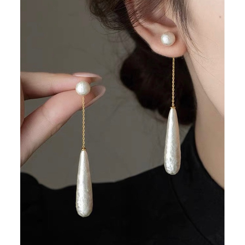 Alloy Pearl White Earrings Copper Drop Water Boho
