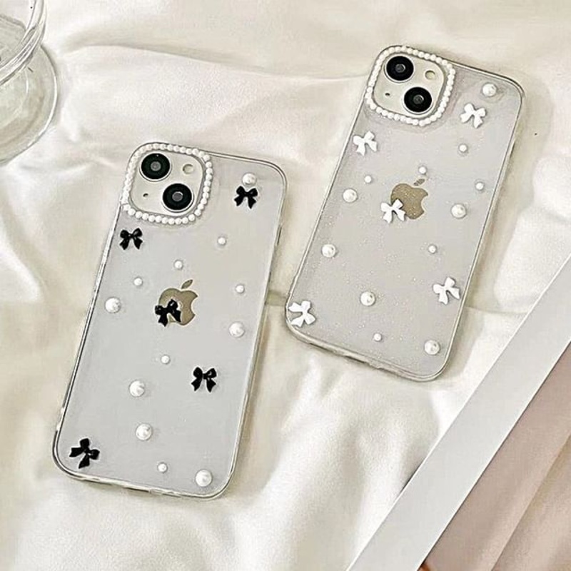 Bow Pearl Faux Case iPhone|Black Bow – Transparent|White Bow – Transparent|iPhone 13|iPhone 13 Pro|iPhone 13 Pro Max|iPhone 14|iPhone 14 Plus|iPhone 14 Pro|iPhone 14 Pro Max|iPhone 15|iPhone 15 Plus|iPhone 15 Pro|iPhone 15 Pro Max|iPhone 16|iPhone 16 Plus