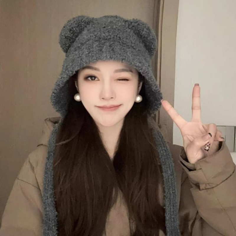 Bear Hat Trapper (Various Knit Designs) Ear
