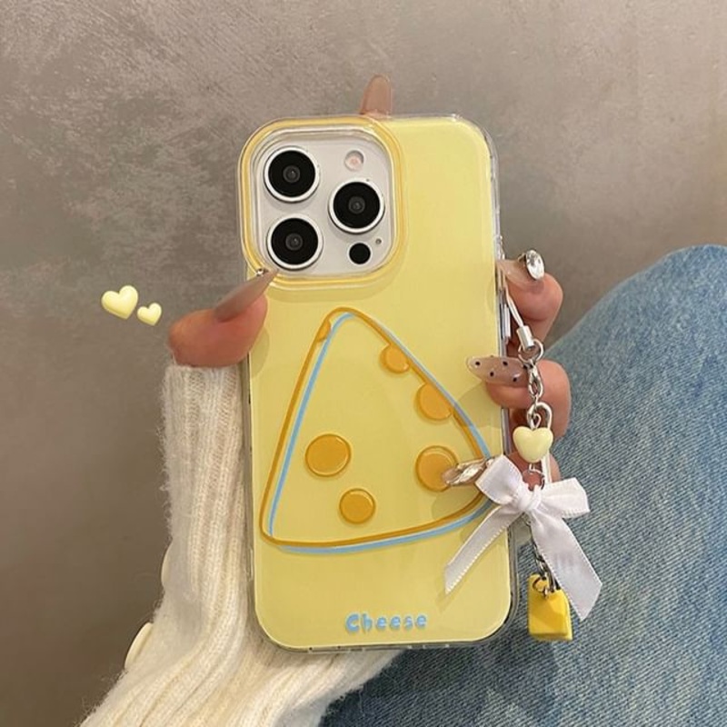 / Set Cheese Charm Phone Case|With Charm – Yellow|Without Charm – Yellow|iPhone 13|iPhone 13 Pro|iPhone 13 Pro Max|iPhone 14|iPhone 14 Pro|iPhone 14 Pro Max|iPhone 15|iPhone 15 Pro|iPhone 15 Pro Max|iPhone 16|iPhone 16 Pro|iPhone 16 Pro Max
