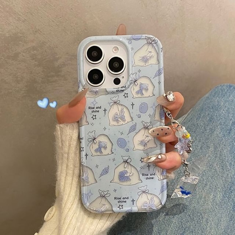 / Set Goldfish Charm Case Phone