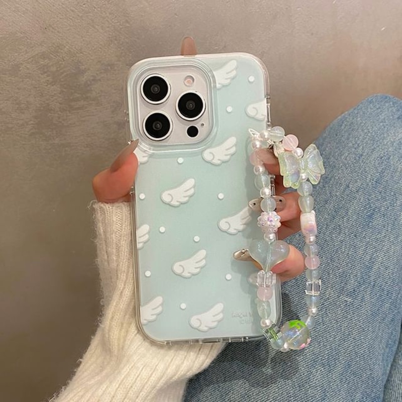 Wings Set Strap / Case Phone|With Strap – Green|Without Strap – Green|iPhone 13|iPhone 13 Pro|iPhone 13 Pro Max|iPhone 14|iPhone 14 Pro|iPhone 14 Pro Max|iPhone 15|iPhone 15 Pro|iPhone 15 Pro Max|iPhone 16|iPhone 16 Pro|iPhone 16 Pro Max