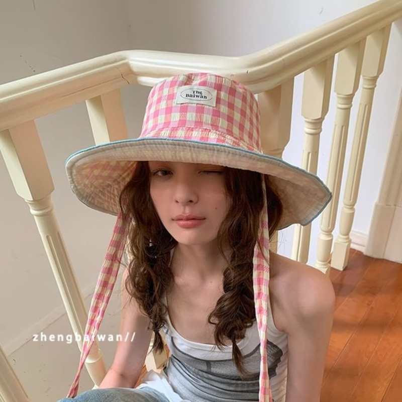 Boonie Gingham Hat|B0170 – Plaid – Black & White|B0170 – Plaid – Pink & Yellow|B0170 – Plaid – Tangerine & Red|One Size