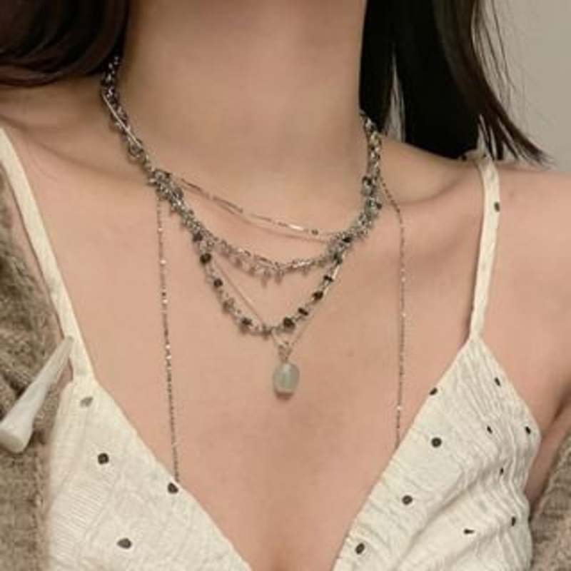 Pendant Choker Layered Alloy Turquoise