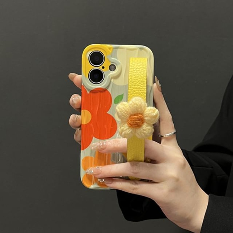 Strap Case Floral Phone with|With Strap – Yellow & Orange & Green|iPhone 12|iPhone 12 Pro|iPhone 12 Pro Max|iPhone 13|iPhone 13 Pro|iPhone 13 Pro Max|iPhone 14|iPhone 14 Pro|iPhone 14 Pro Max|iPhone 15|iPhone 15 Pro|iPhone 15 Pro Max|iPhone 16|iPhone 16 P