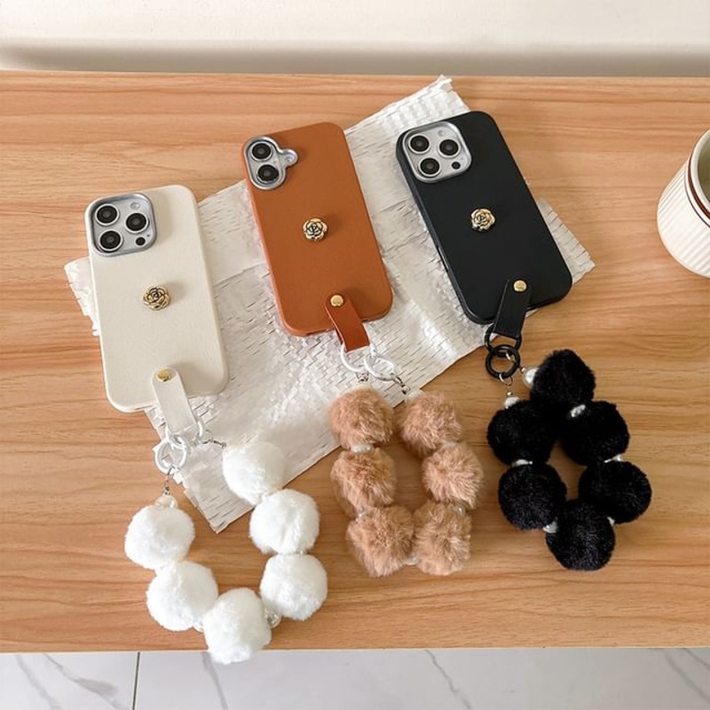 Case Phone Strap Floral with|With Strap – Camellia – Black|With Strap – Camellia – Brown|With Strap – Camellia – Off-White|iPhone 11|iPhone 11 Pro|iPhone 11 Pro Max|iPhone 12 / 12 Pro|iPhone 12 Pro Max|iPhone 13 / 14|iPhone 13 Pro|iPhone 13 Pro Max|iPhone