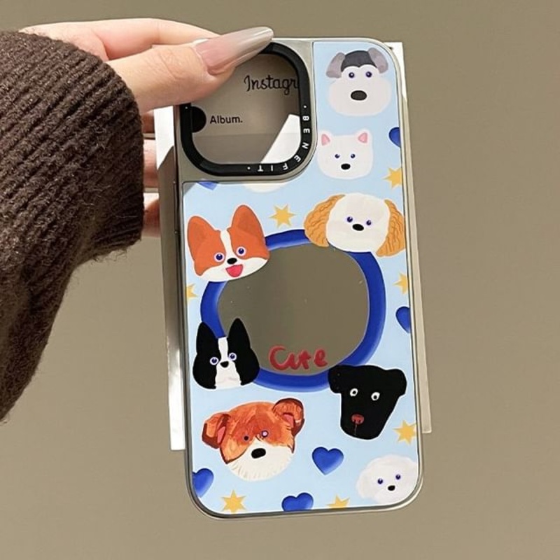 Dog Case Mirrored Phone|QP14174TG – Magsafe – Light Blue|iPhone 12|iPhone 12 Pro|iPhone 12 Pro Max|iPhone 13|iPhone 13 Pro|iPhone 13 Pro Max|iPhone 14|iPhone 14 Pro|iPhone 14 Pro Max|iPhone 15|iPhone 15 Pro|iPhone 15 Pro Max|iPhone 16|iPhone 16 Plus|iPhon