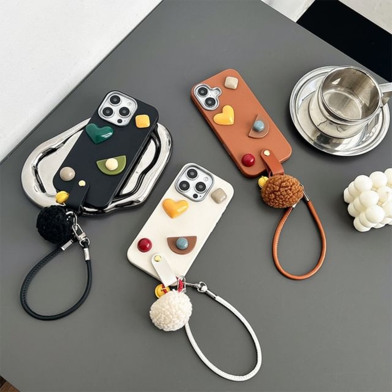 Phone Pom Geometric Strap with Case