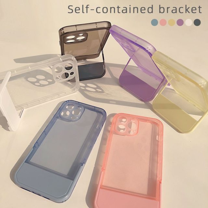 Stand Phone Transparent Case|Black|Blue|Yellow|iPhone 14|iPhone 14 Plus|iPhone 14 Pro|iPhone 14 Pro Max