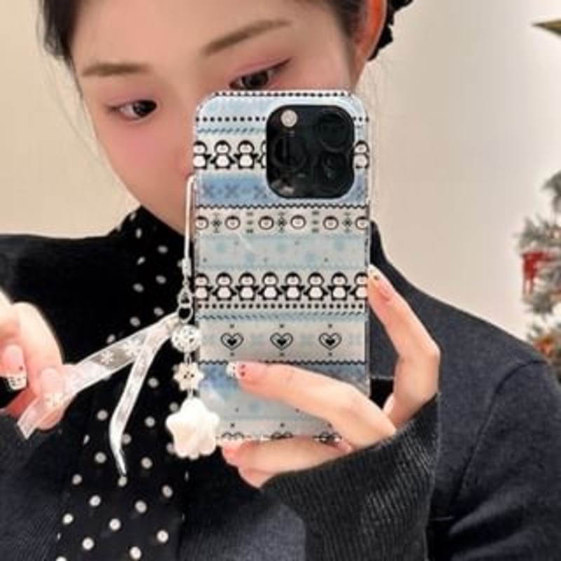 / Case Phone Set Charm Penguin