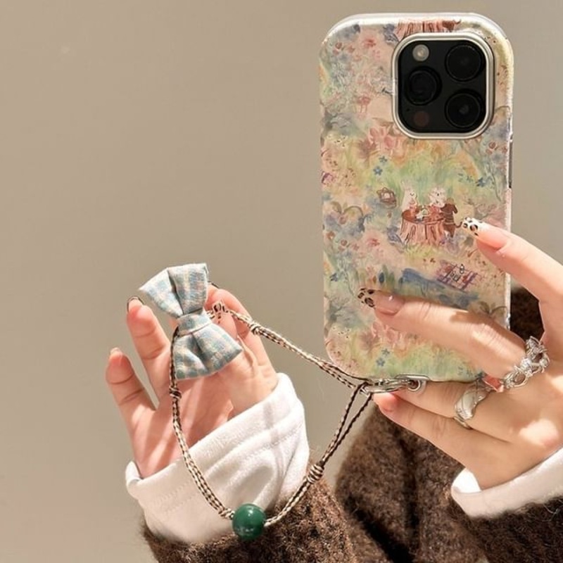 / Phone Strap Set Rabbit Case|Case – Blue & Green & Pink|With Chain – Blue & Green & Pink|iPhone  13|iPhone  13  Pro|iPhone  13  Pro  Max|iPhone  14|iPhone  14  Pro|iPhone  14  Pro  Max|iPhone  15|iPhone  15  Pro|iPhone  15  Pro  Max|iPhone  16|iPhone  16