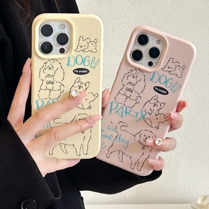 Print Dog Phone Case|Light Pink|Light Yellow|iPhone 14|iPhone 14 Pro|iPhone 14 Pro Max|iPhone 15|iPhone 15 Pro|iPhone 15 Pro Max|iPhone 16|iPhone 16 Plus|iPhone 16 Pro|iPhone 16 Pro Max